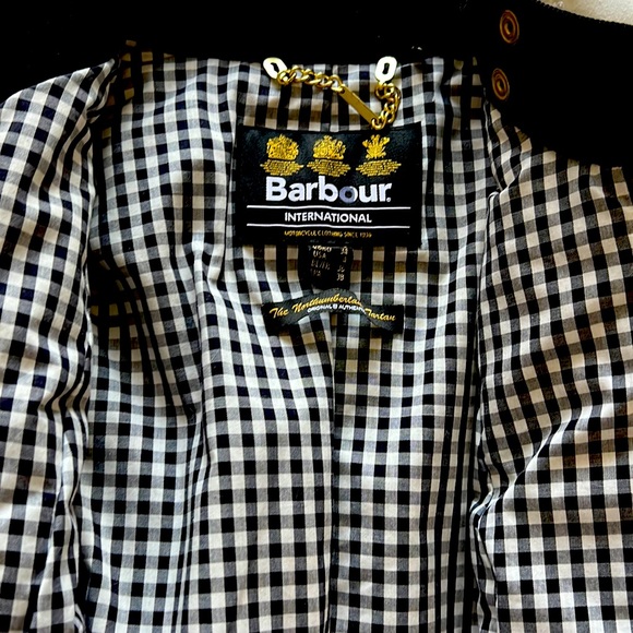 Barbour International jacket, fitted, black with gold accents - Picture 1 of 5